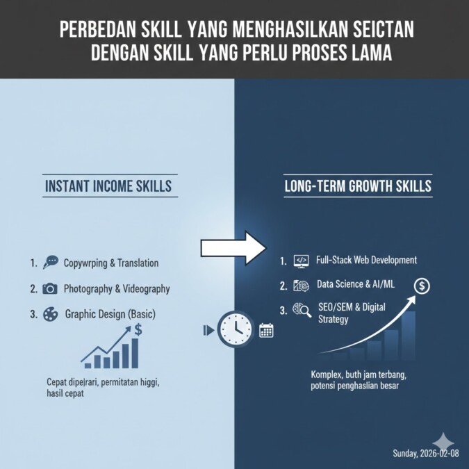 Perbedaan Skill yang Menghasilkan Secara Instan Dengan Skill Yang Perlu Proses Lama